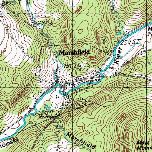 Topographic Map of Village of Marshfield, VT