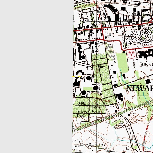 Topographic Map of University of Delaware Thompson Hall, DE