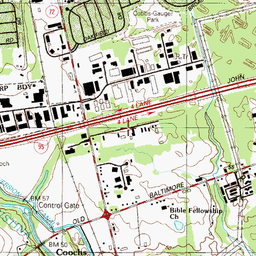 Topographic Map of South Chapel Industrial Park, DE