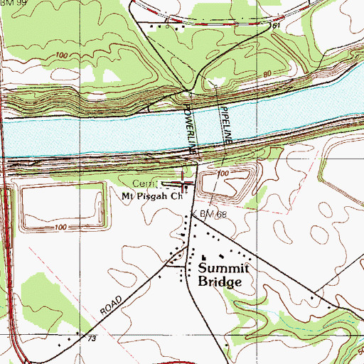Topographic Map of Mount Pisgah UAME Church Cemetery, DE