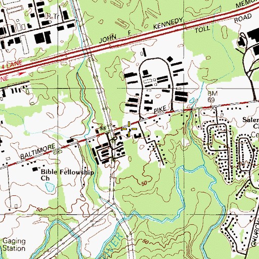 Topographic Map of United Way of Delaware Community Services Center, DE
