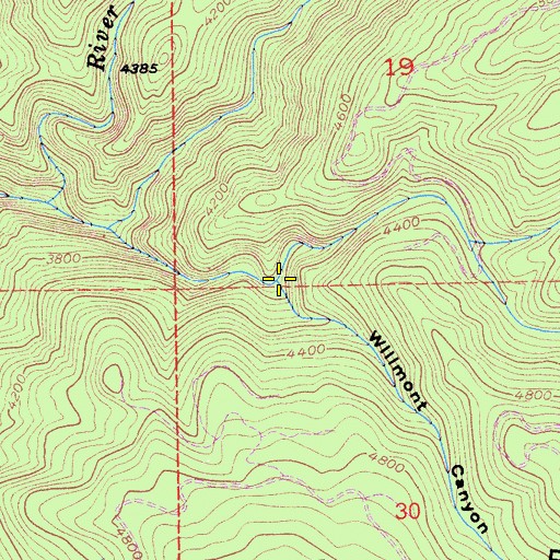 Topographic Map of Willmont Canyon, CA