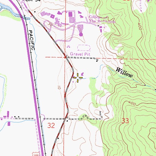 Topographic Map of Willow Brook, CA