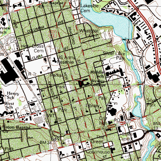 Topographic Map of Slaybaugh Hall, DE