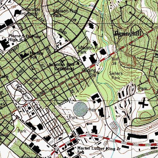 Topographic Map of Grace Baptist Church, DE