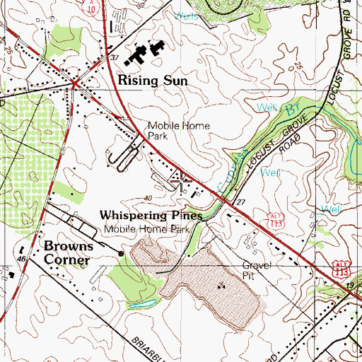 Topographic Map of Markeys Mobile Home Park, DE