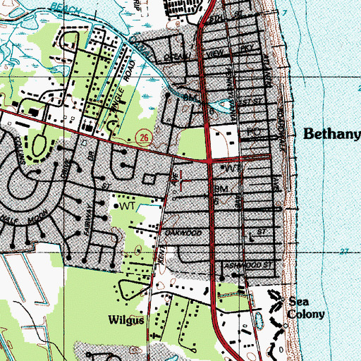 Topographic Map of South Coastal Public Library, DE