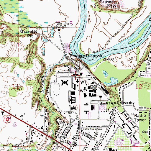 Topographic Map of Smith Hall, MI