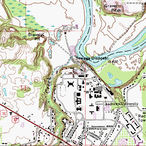 Topographic Map of Agriculture Building, MI