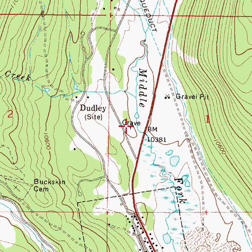 Topographic Map of Dudley Cemetery, CO