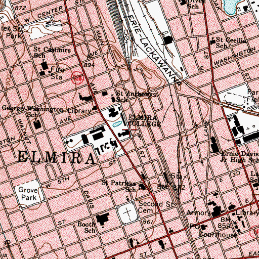 Topographic Map of Kolker Hall, NY
