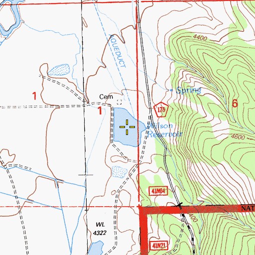 Topographic Map of Wilson Reservoir, CA