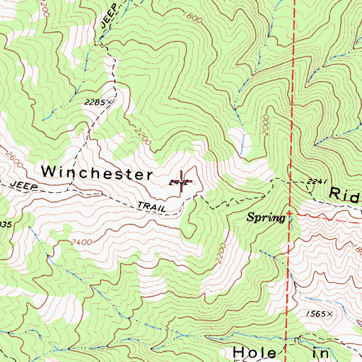 Topographic Map of Winchester Ridge, CA