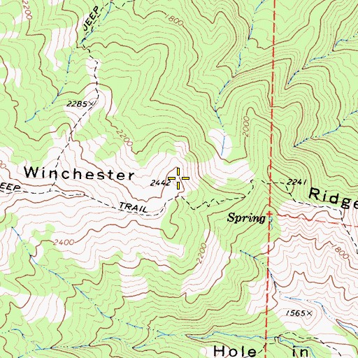 Topographic Map of Winchester Ridge, CA