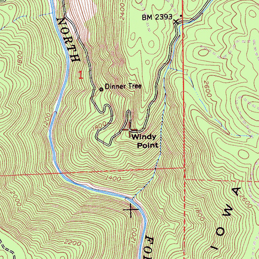 Topographic Map of Windy Point, CA