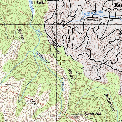 Topographic Map of Windy Ridge, CA