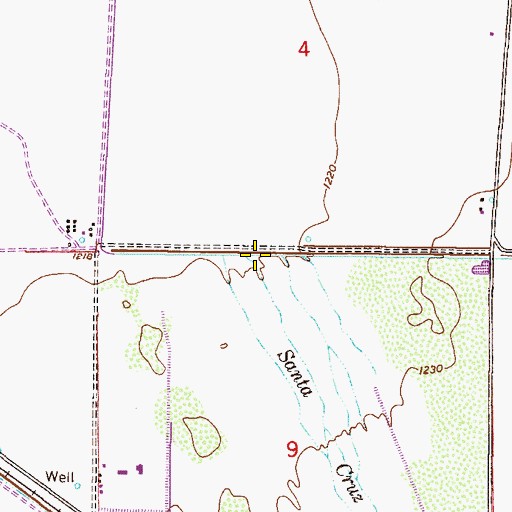 Topographic Map of Santa Cruz Wash, AZ