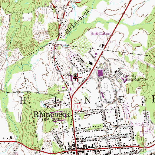 Topographic Map of Northern Dutchess Hospital, NY