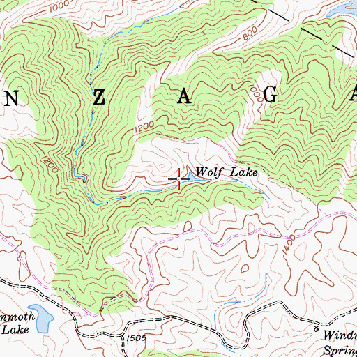 Topographic Map of Wolf Lake, CA