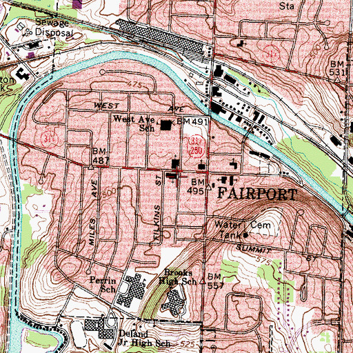Topographic Map of Fairport United Methodist Church, NY