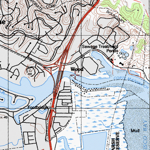 Topographic Map of Wood Island, CA
