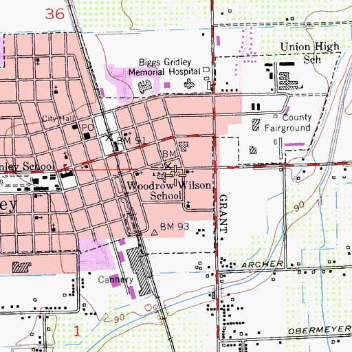 Topographic Map of Wilson Elementary School, CA