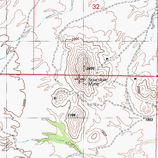Topographic Map of Spundulic Mine, AZ