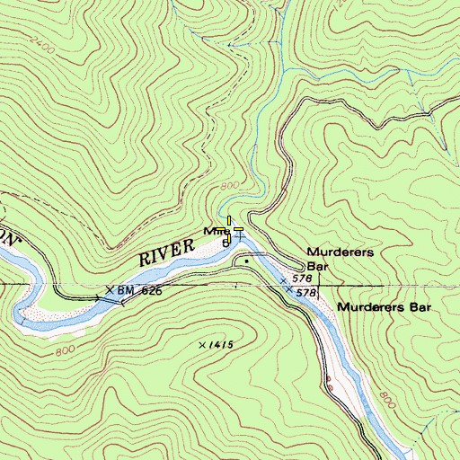 Topographic Map of Wooley Creek, CA