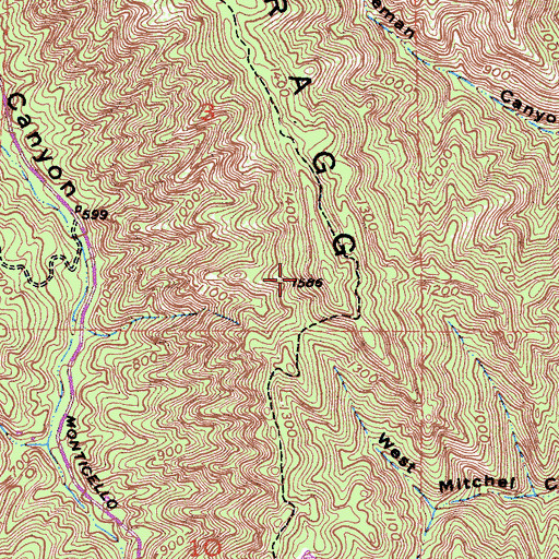 Topographic Map of Wragg Ridge, CA