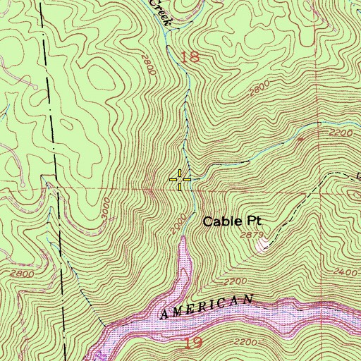 Topographic Map of Yankee John Creek, CA