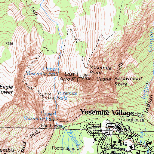 Topographic Map of Yosemite Point, CA