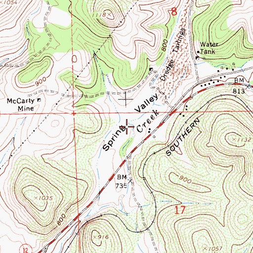 Topographic Map of Youngs Creek, CA