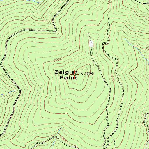 Topographic Map of Zeigler Point, CA