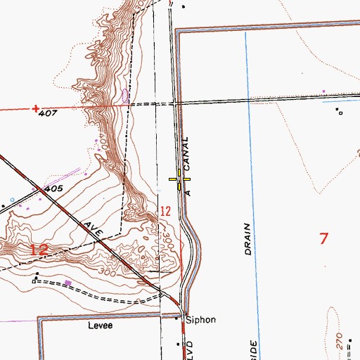 Topographic Map of A Canal, CA