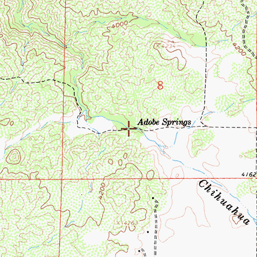Topographic Map of Adobe Springs, CA