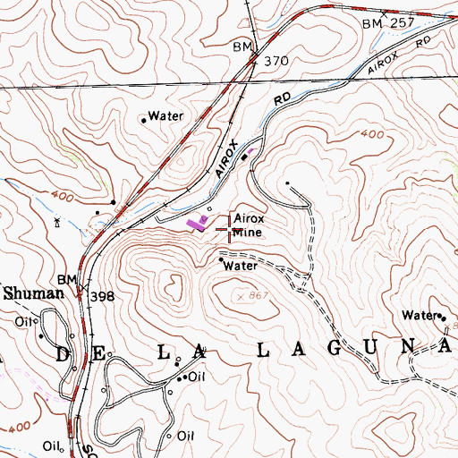 Topographic Map of Afrox Mine, CA