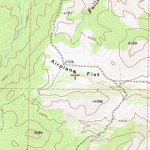 Topographic Map of Airplane Flat, CA