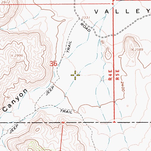 Topographic Map of Alder Canyon, CA