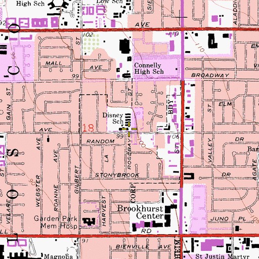 Topographic Map of Amherst School, CA