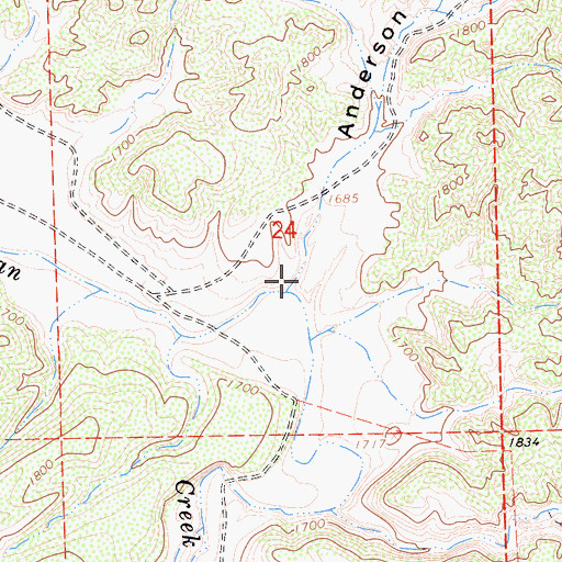 Topographic Map of Anderson Canyon, CA
