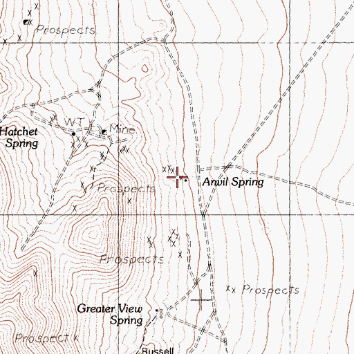 Topographic Map of Anvil Spring, CA