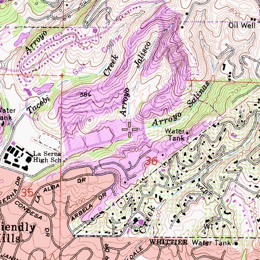 Topographic Map of Arroyo Salinas, CA