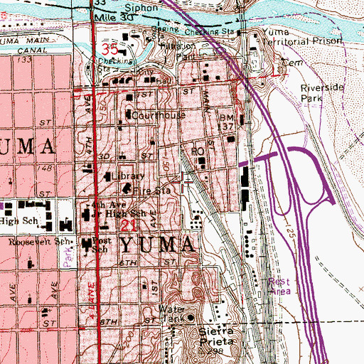 Topographic Map of Patio, AZ