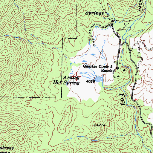 Topographic Map of Ashley Hot Spring, CA