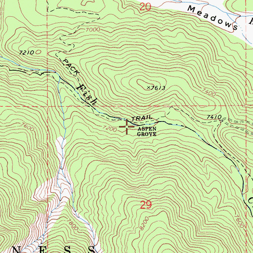 Topographic Map of Aspen Grove, CA