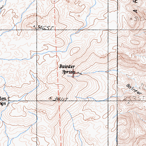 Topographic Map of Bainter Spring, CA