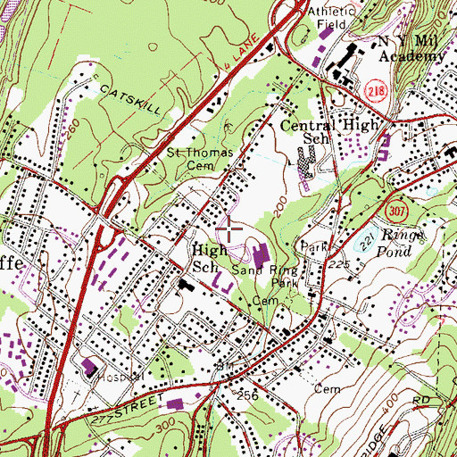 Topographic Map of Firthcliffe Census Designated Place, NY