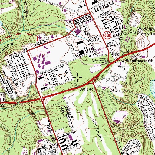 Topographic Map of Fort Belvoir Census Designated Place, VA