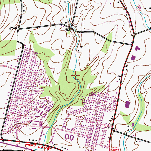 Topographic Map of Amity Gardens Census Designated Place, PA