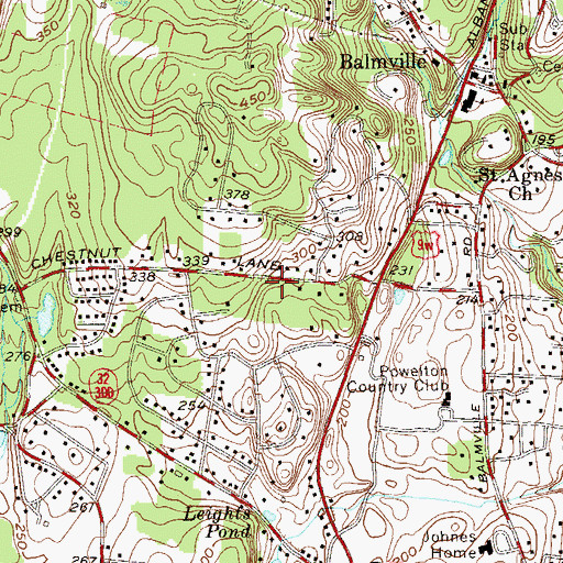 Topographic Map of Balmville Census Designated Place, NY
